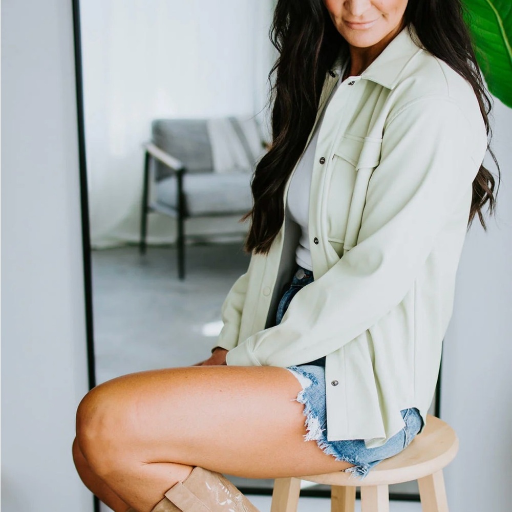 Faux leather shirt